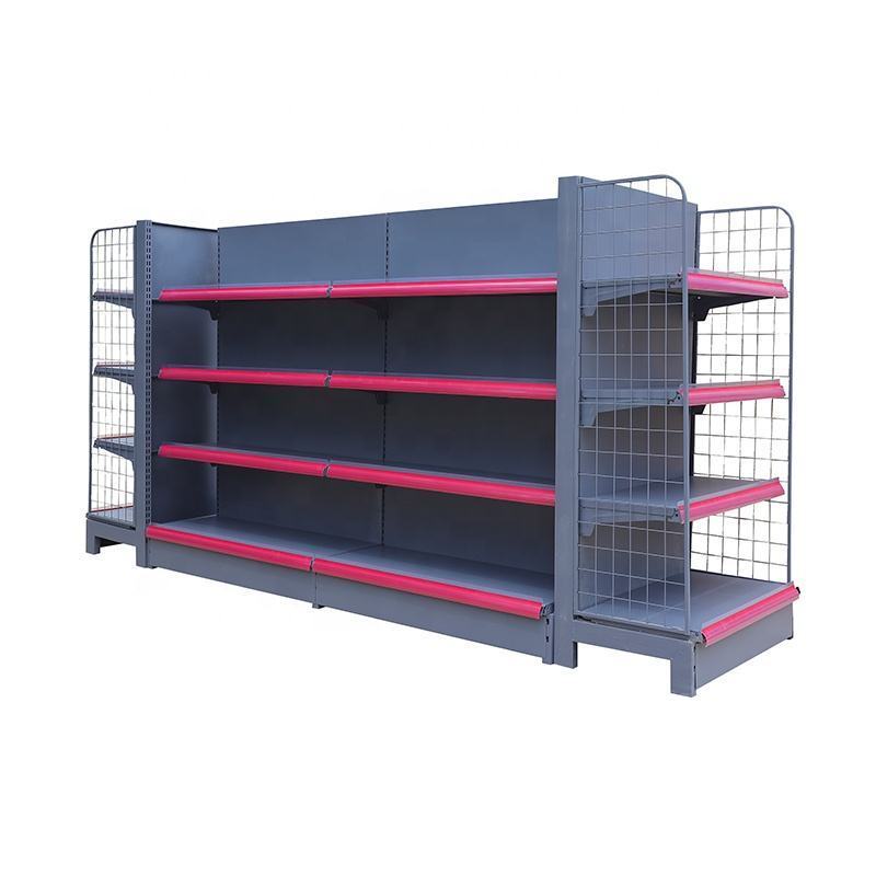 Easy Assembled Single And Double Sided Grocery Retail Store Shelves Cold-rolled Sreel Supermarket Shelf Display Racks