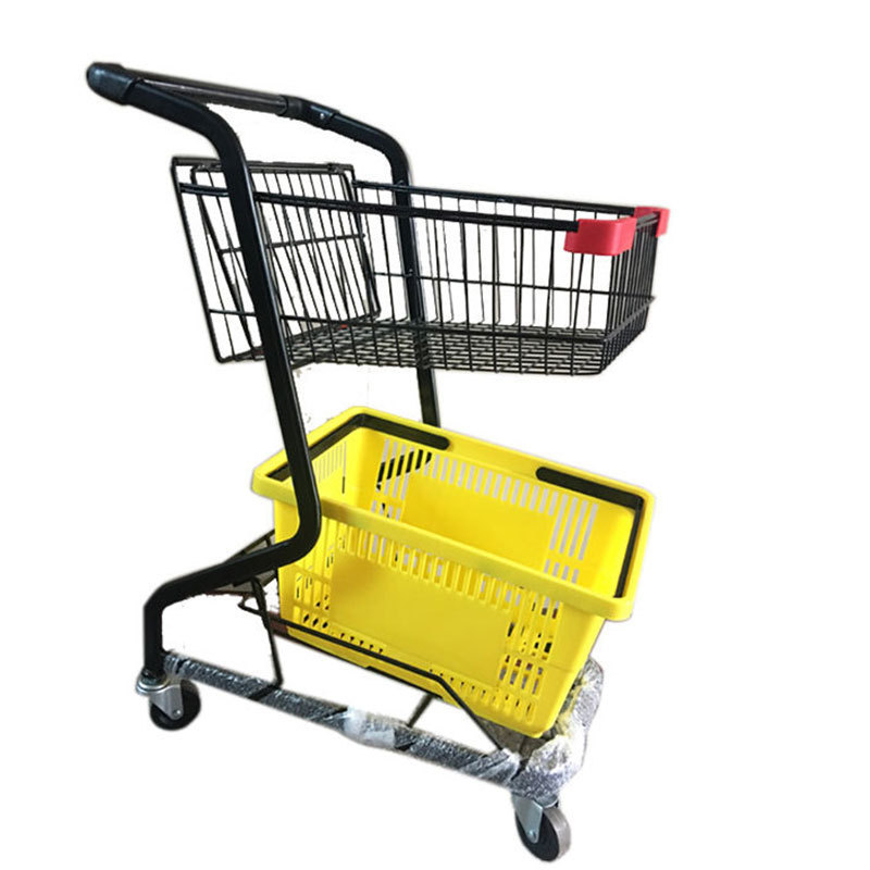 Factory Direct Sale Supermarket Shopping Trolley With Wheels Foldable Shop Mall Cart With Seat