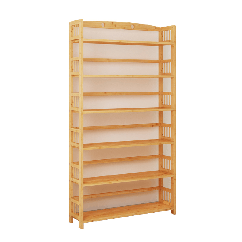 Tall Bookcase Book Shelf Rack Organizer Shelving Unit Free Standing Storage Bamboo Bookshelf