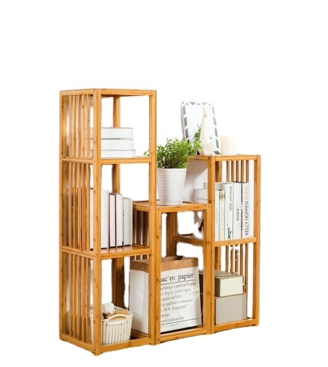 New Design Bamboo Bookshelf Shelves Modern Style Book Shelves for Home