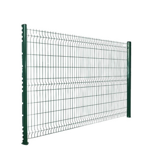 3D Curved Welded Wire Mesh Fence Metal Garden Fence Panel Outdoor Steel Warehouse Security Fence and Electric Gate 3D Modeling