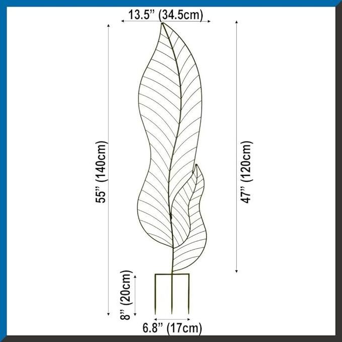 Metal Garden ornaments Plant fence Trellis for Climbing -Green Leaf Trellis Garden Decor