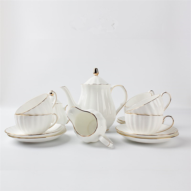 China supplier wholesale pakistan luxury ceramic stoneware tea set for wedding