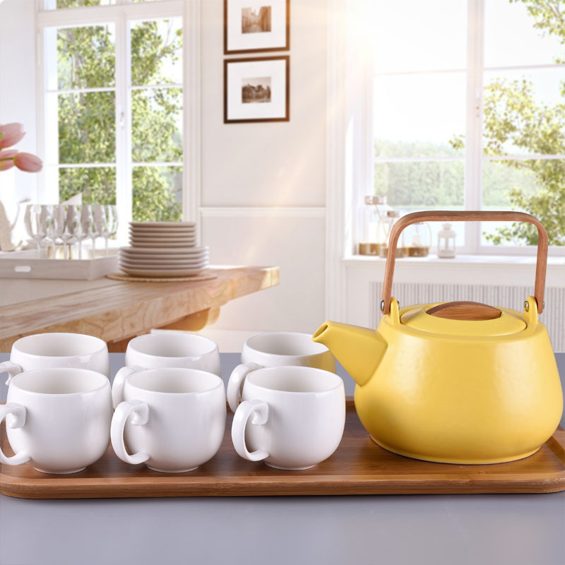 Japanese style elegant teaware black ceramic tea set with teapot