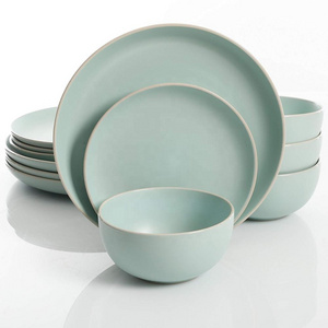 Crockery tableware wholesale home goods green dinnerware sets ceramic