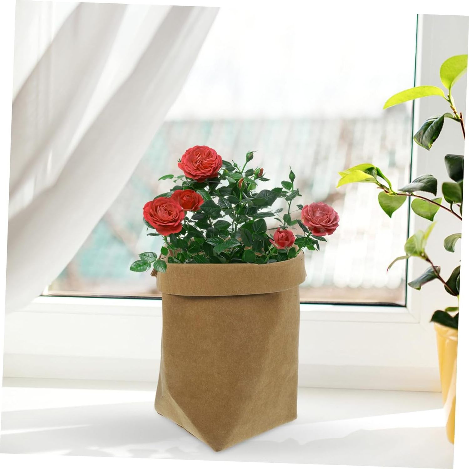 Designer Waste Paper Bin Trash Decorative Office Study Room Washable Paper Decorate Kraft  paper flower pot bag