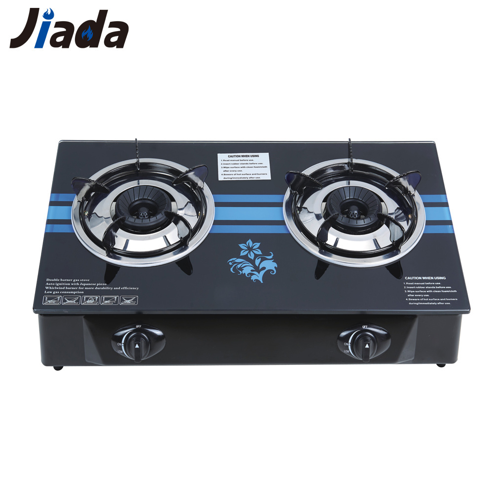 LPG NG high pressure double burner camping caravan tempered glass cook hob gas stove cooker