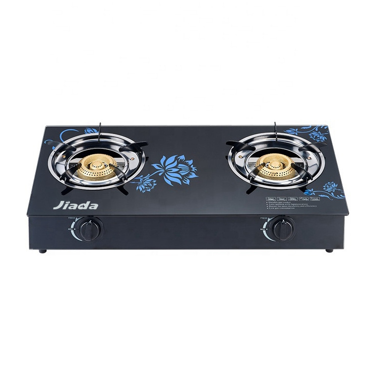 Factory Price Commercial Price Double burner cooktops  Cheap glass model Gas Stove