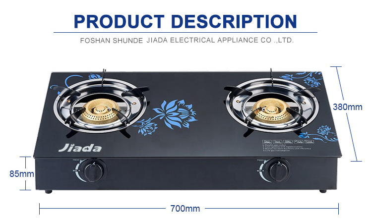 Factory Price Commercial Price Double burner cooktops  Cheap glass model Gas Stove