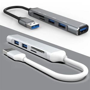 5 in 1 Type C HUB High Speed USB3.0 HUB Splitter Card Reader Multiport with SD TF Ports for Macbook Computer Accessories HUB USB