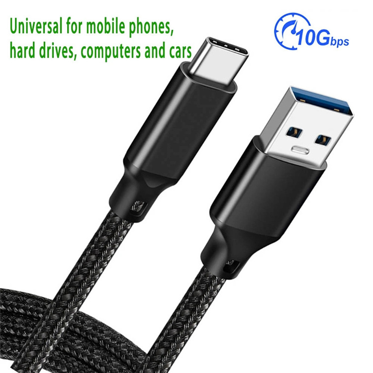 USB3.2 10Gbps Cable USB Type A to USB C 3.1/3.2 Gen2 Cable Data Transfer USB C SSD Hard Disk Cable 3A 60W QC 3.0 Fast Charging