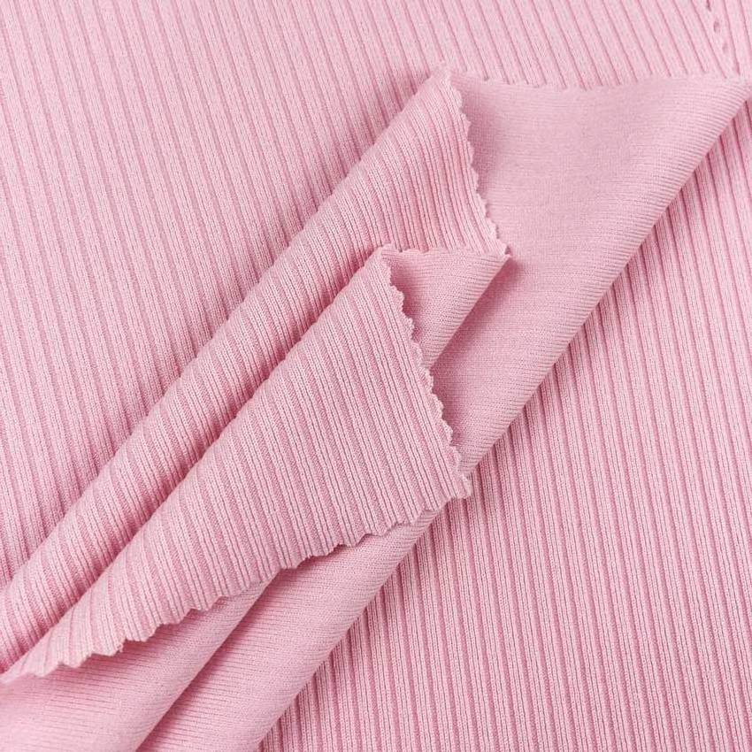 ribbed fabric good quality elastane polyester elastic micro weft knit rib fabric for swimwear