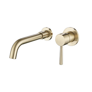 Luxury Gold Wall Mounted Bathroom Faucets Waterfall Wash Face Basin Faucet Hot Cold Mixer Water Taps