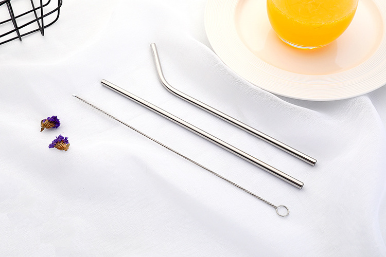 Hot Sales New Products Different Diameter Sliver Metal Drinking Straws Reusable Stainless Steel Metal Straws