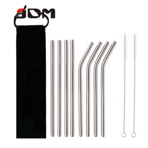 Hot Sales New Products Different Diameter Sliver Metal Drinking Straws Reusable Stainless Steel Metal Straws