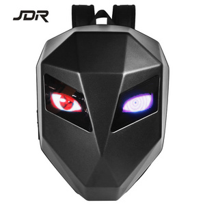 JDR LED Backpack Waterproof Hard Shell DIY cool mask eyes motorcycle Riding knight black led screen display backpack for man boy