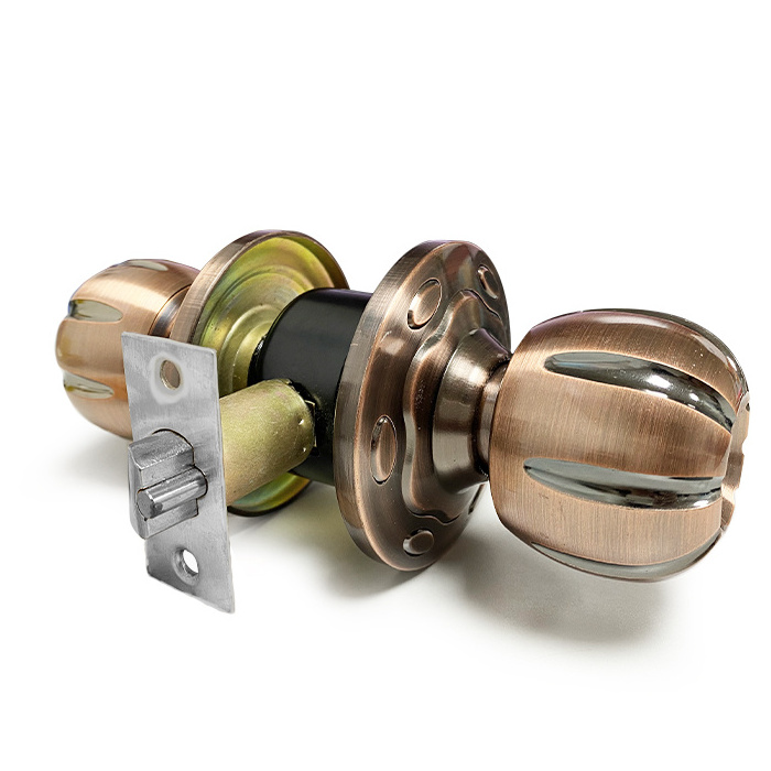 Hot sale Door lock Satin brass Interior Entrance Bedroom and Bathroom shower room Manual door round knob lock.