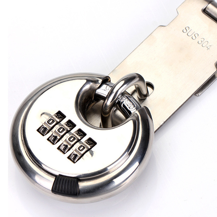 4 Digit Combination Disc Padlock with Shielded Hardened Shackle Heavy Duty Round Lock