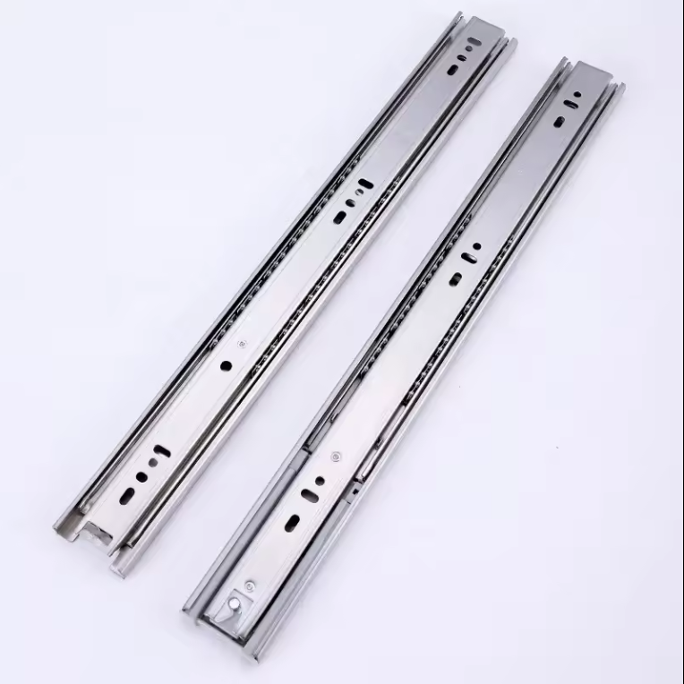 3 Fold Push Open Soft Closing Drawer Slide With Handle Telescopic Rail Double Extension Drawer Slides