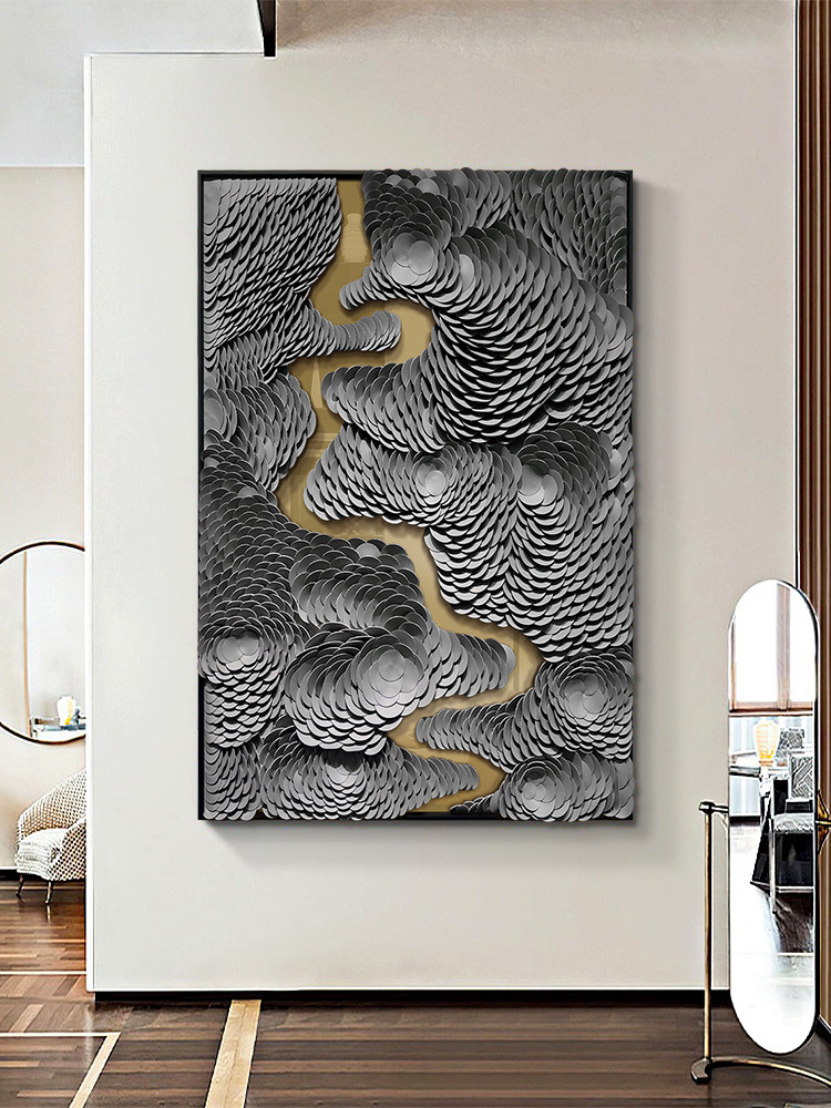 Art leather porch decoration painting modern simple wall painting living room hanging painting