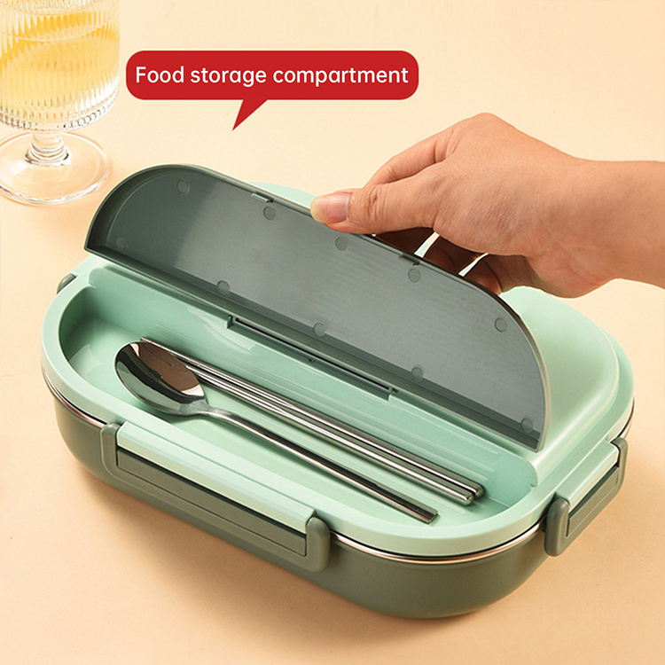 4-Compartment SUS 304 Stainless Steel Tiffin Bento Box Leak-Proof Plastic Lid Microwave Safe Takeaway Lunch box for children