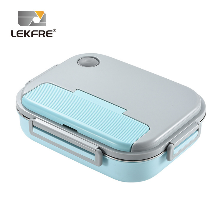 4-Compartment SUS 304 Stainless Steel Tiffin Bento Box Leak-Proof Plastic Lid Microwave Safe Takeaway Lunch box for children