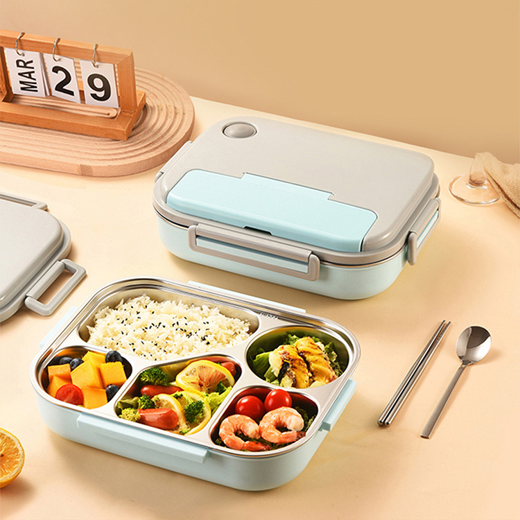 Lekfre Stainless Steel Lunch Box with Compartment  stainless steel bento lunch box metal tiffin box leak proof microwave saf