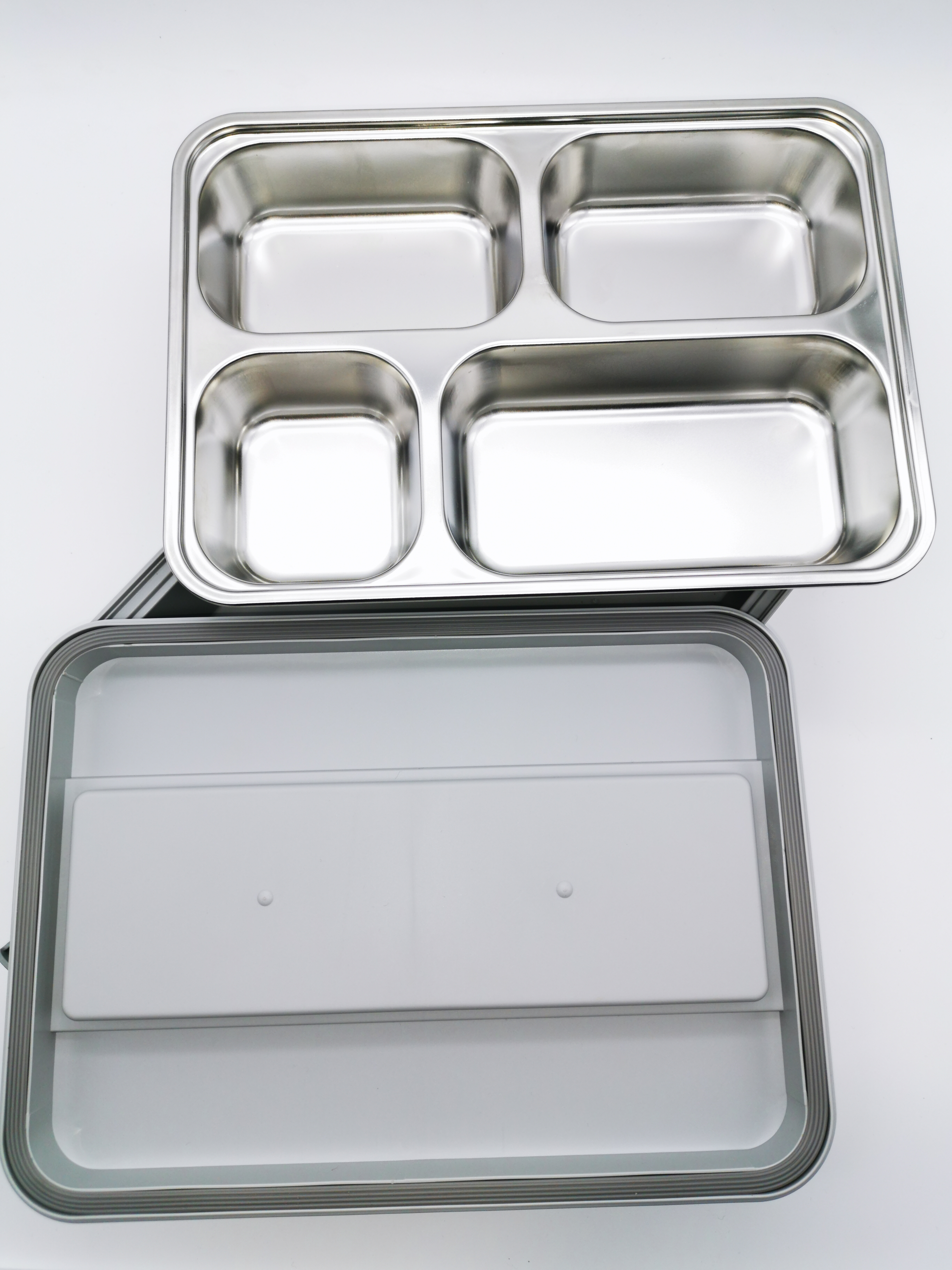 304 Stainless Steel  Lunch Box with 4  Compartments and Plastic Food Containers Bento Insulated Lunchbox for Students