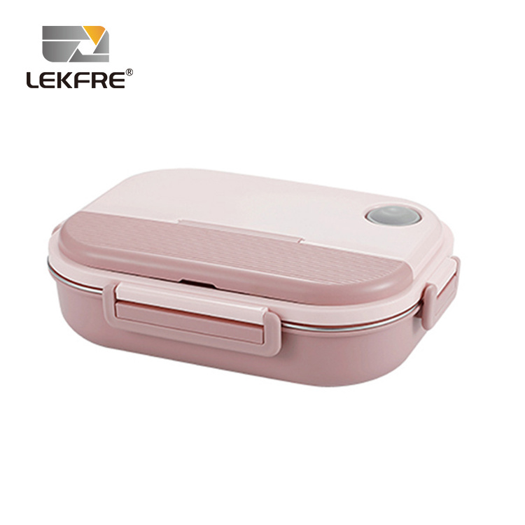 Portable Food Containers Bento Box Compartment Design Dishwasher Safe 304 Stainless Steel Lunch Box