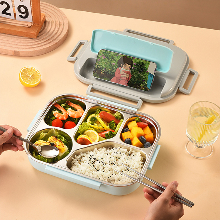 Lekfre Stainless Steel Lunch Box with Compartment  stainless steel bento lunch box metal tiffin box leak proof microwave saf