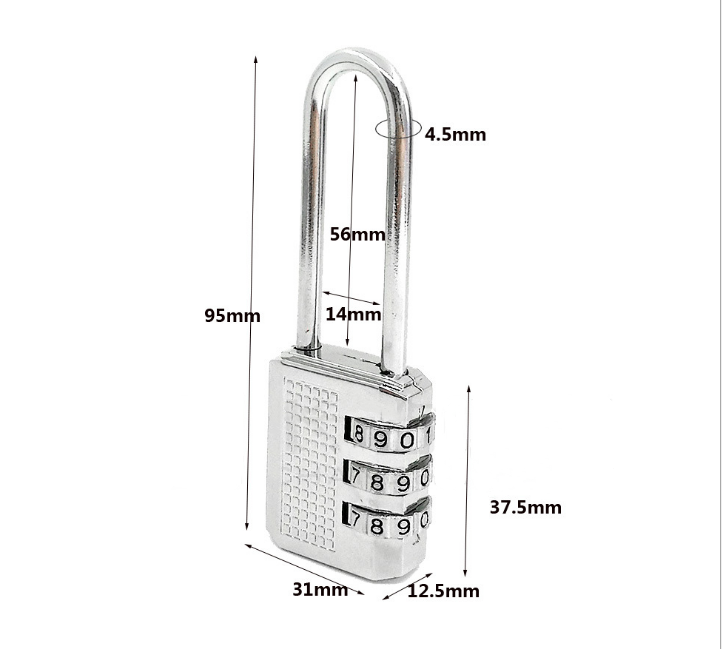 3 Digit Combination Padlock Outdoor Heavy Duty Secure and Weatherproof for Fence Gate Sheds, Gym, School, Garage Door, Toolbox