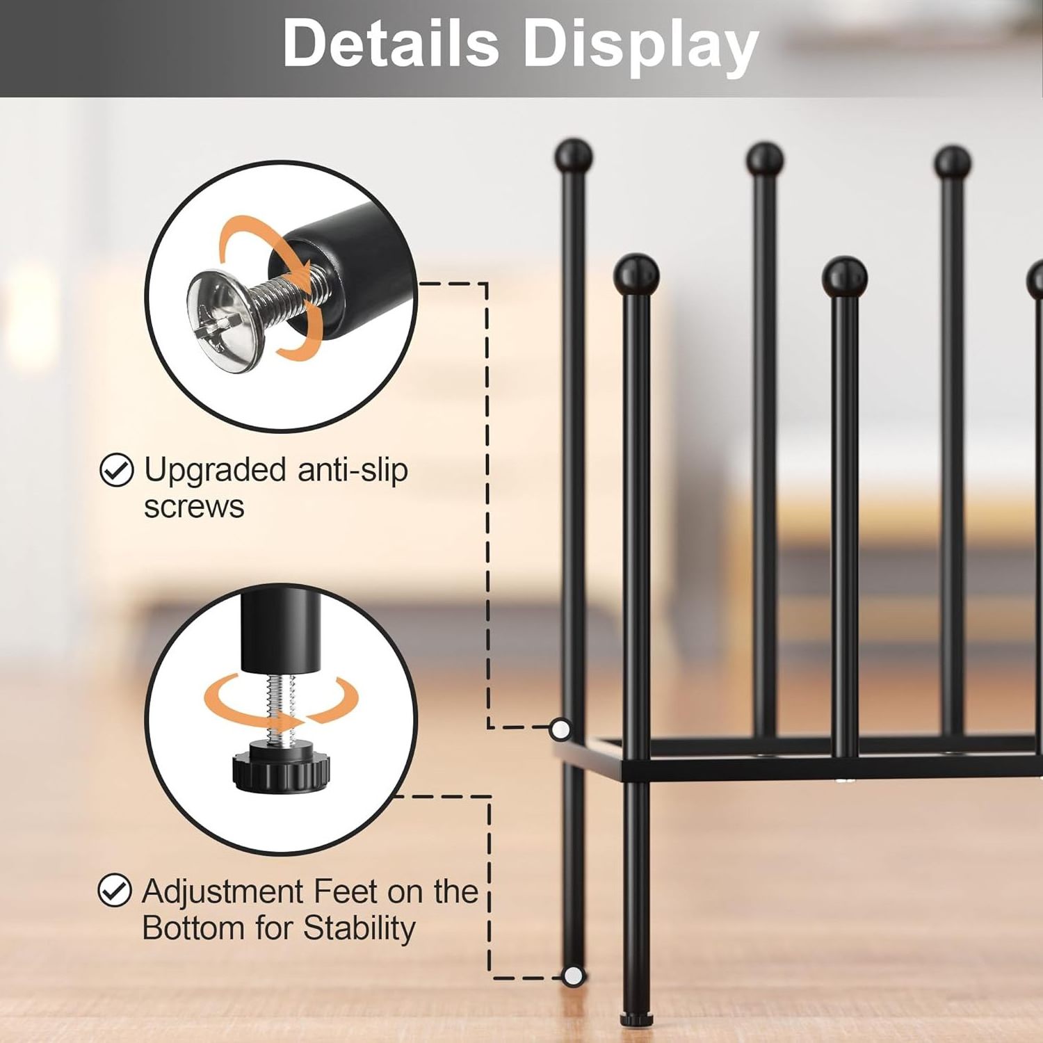 Black Metal Boot Rack, Shoe Organizer for Dorm Room, Shoe Storage Fit for 6 Pairs