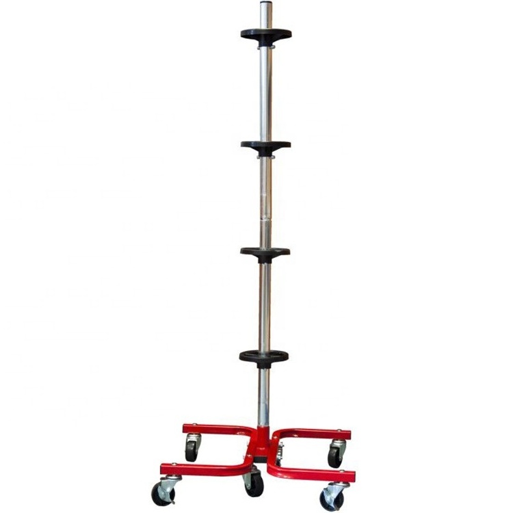 Heavy Duty Display Tire Rack Stand With Wheels and Base Car Wheel Display Holder Tyre Storage Rack Stand