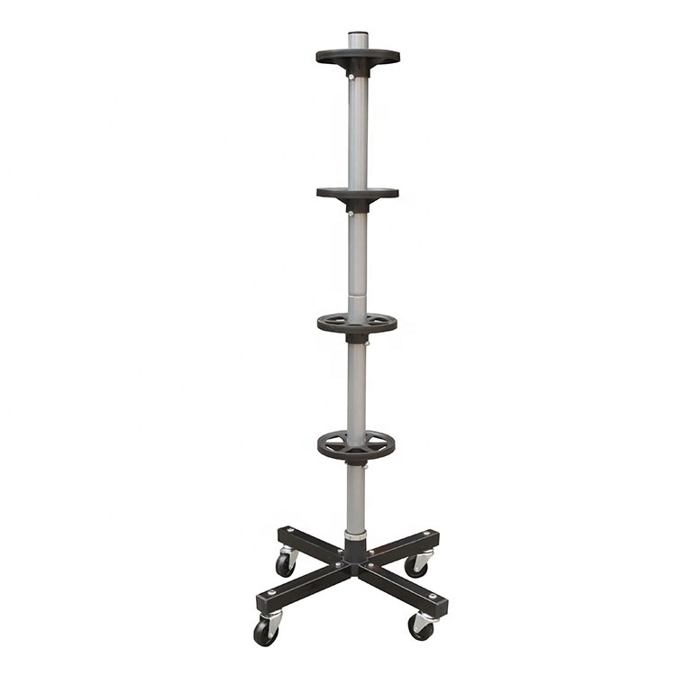 Heavy Duty Display Tire Rack Stand With Wheels and Base Car Wheel Display Holder Tyre Storage Rack Stand