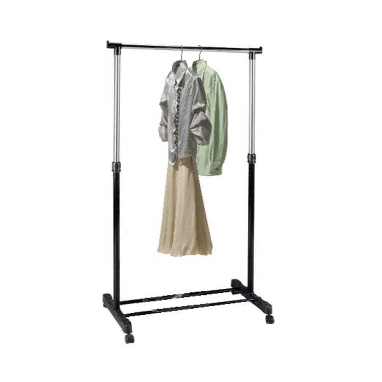 Clothes Drying Rack Coat Hanger Stand Foldable Drying Rack Laundry Single Pole Metal PE Injection Color Box Clothing Racks JDM