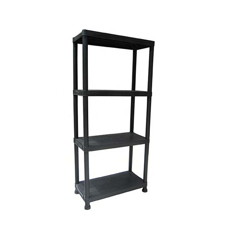 Heavy duty PP material cheap corner 4 tier plastic shelf  plastic storage shelving unit for garage, kitchen, garden tools box