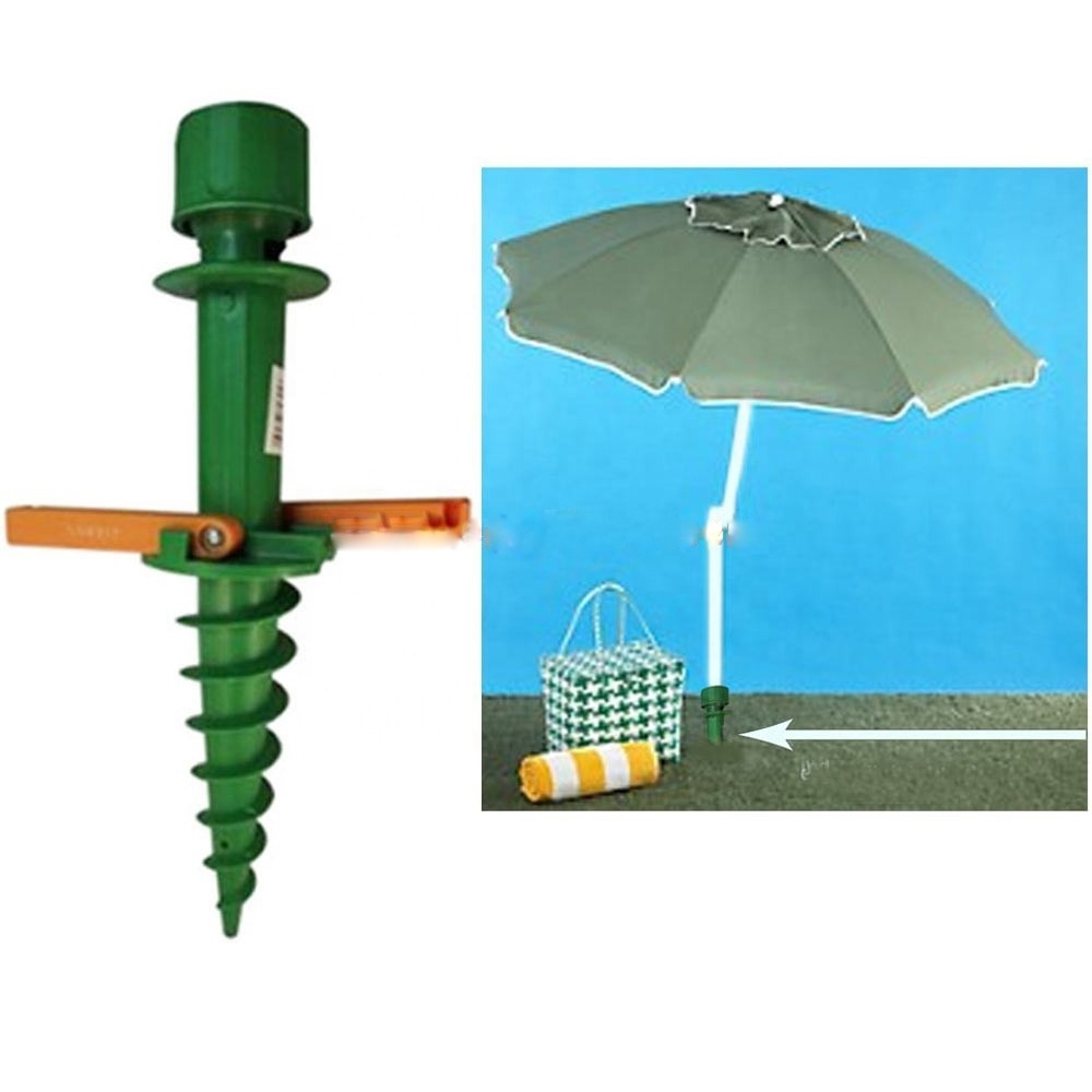 2019 Popular Umbrella Anchor Spiral Stake Garden plastic umbrella base Beach umbrella stand holder