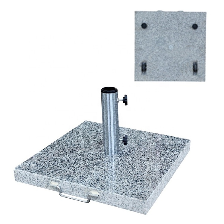 Square Granite Umbrella Base with Wheels Rust Proof Umbrella Base Wholesale