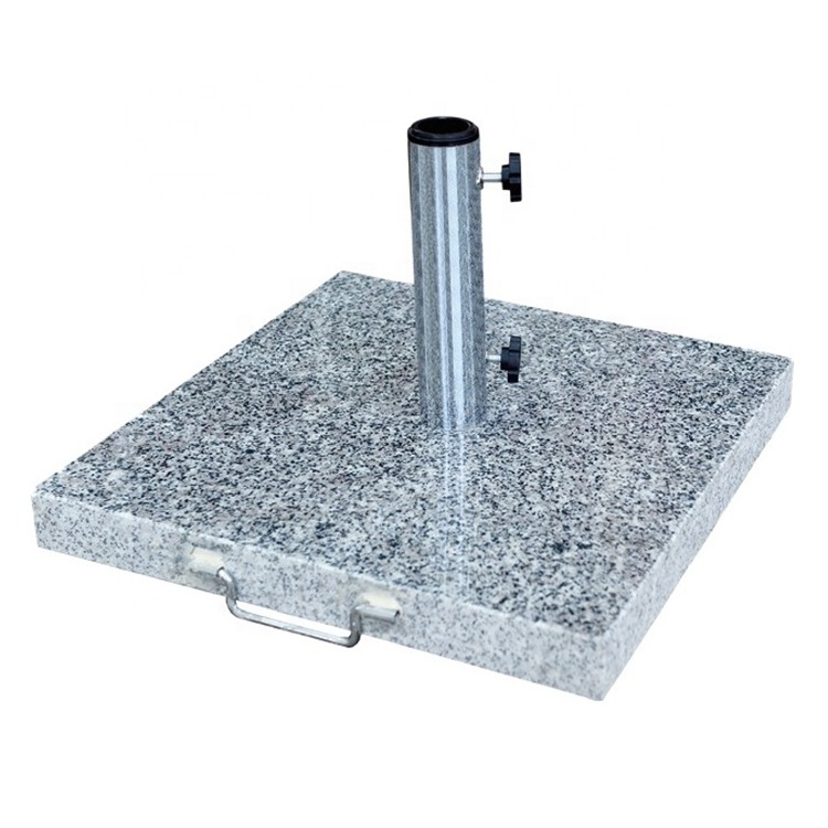 Square Granite Umbrella Base with Wheels Rust Proof Umbrella Base Wholesale