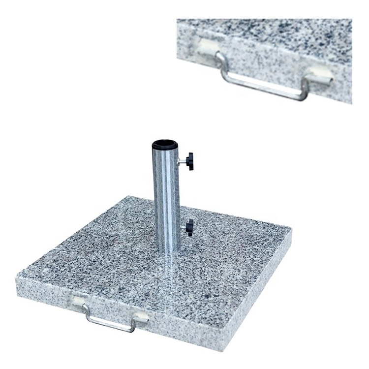 Square Granite Umbrella Base with Wheels Rust Proof Umbrella Base Wholesale