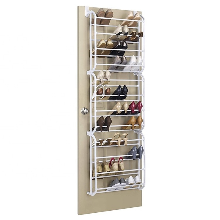 8 or 10 Tier Over The Door Shoe Rack 36 Pairs Shoe Organizer Storage White Shoe Rack