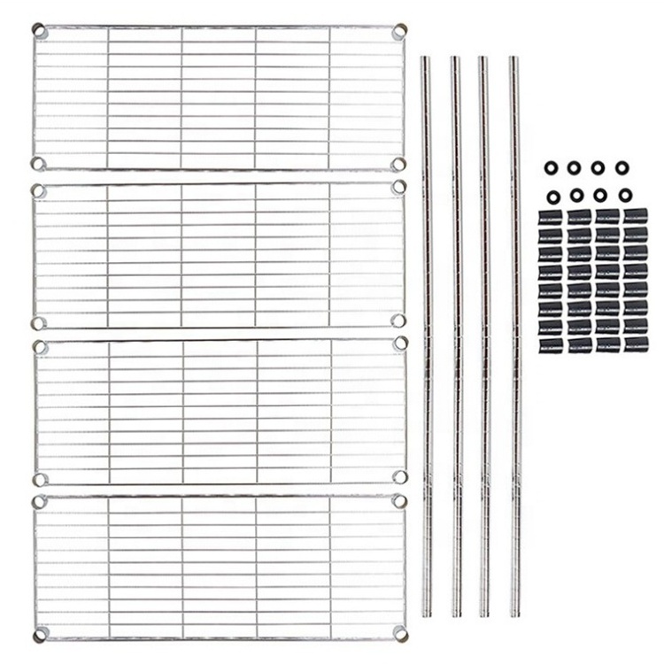 4-Tier Wire Shelving Unit Metal Shelving Unit Free Standing Shelf Units,Heavy Duty Racking Shelves for Storage