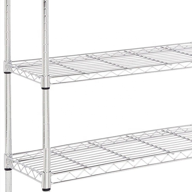 4-Tier Wire Shelving Unit Metal Shelving Unit Free Standing Shelf Units,Heavy Duty Racking Shelves for Storage