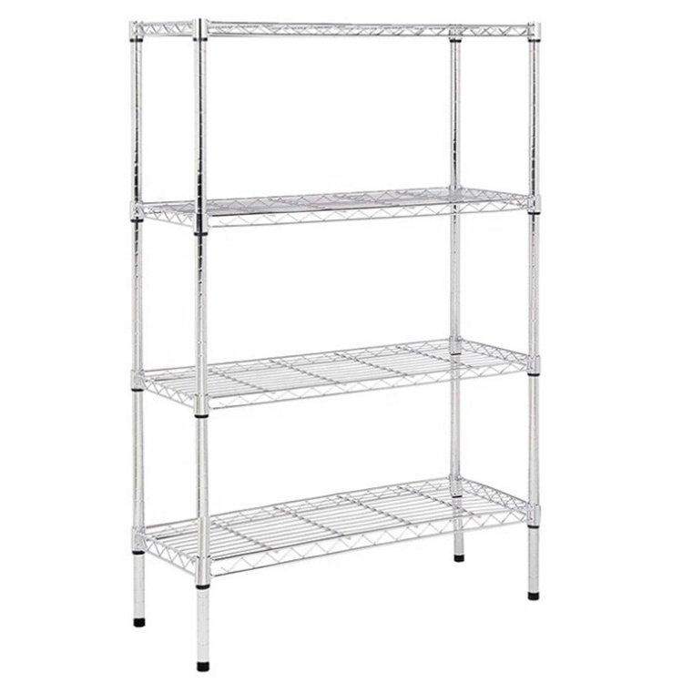 4-Tier Wire Shelving Unit Metal Shelving Unit Free Standing Shelf Units,Heavy Duty Racking Shelves for Storage