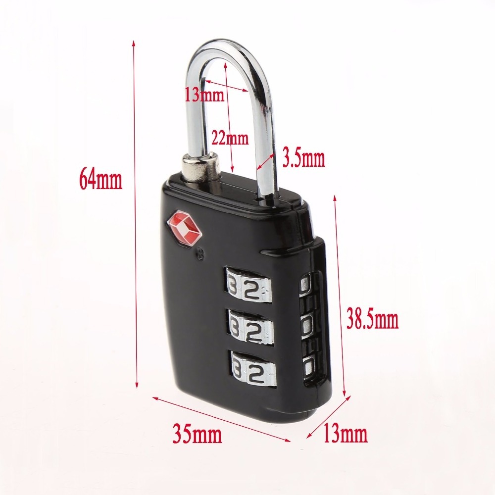 TSA Approved Luggage combination Lock Open Alert Indicator 3 Digit Combination Padlock for Travel