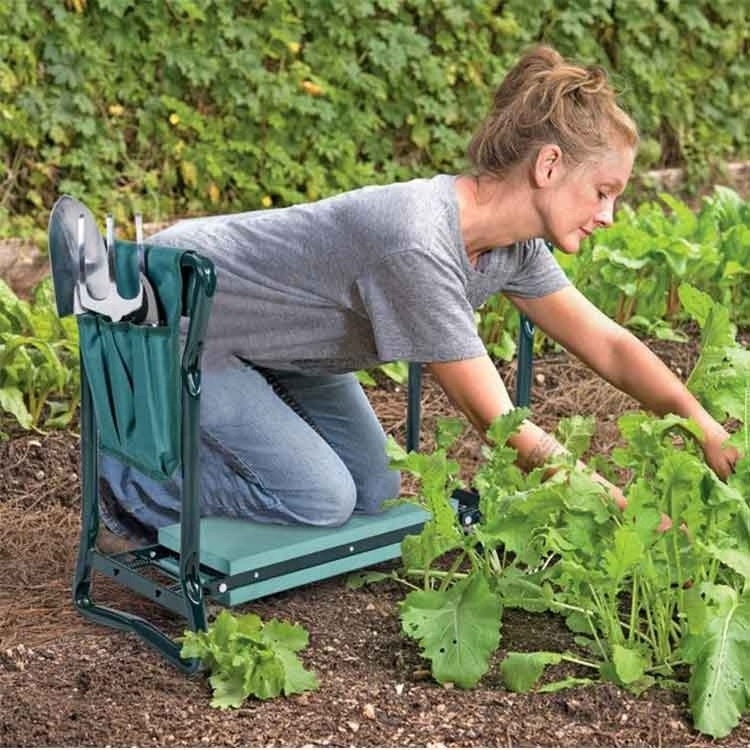 Foldable heavy duty gardending seats and kneelers with 2 bonus pouches for garden