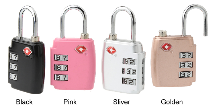 TSA Approved Luggage combination Lock Open Alert Indicator 3 Digit Combination Padlock for Travel