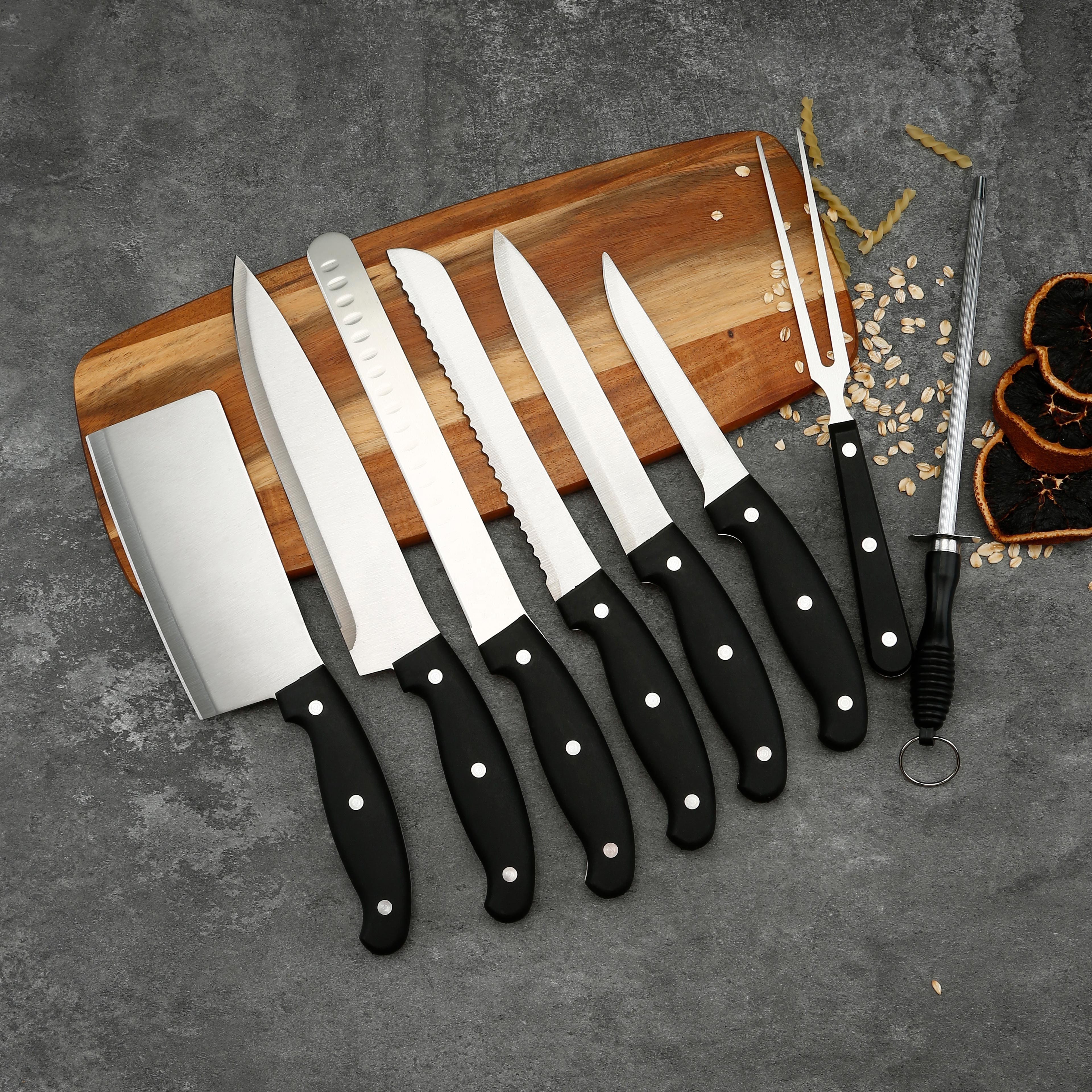 Professional chef 24pcs knife sets PP handle kitchen knife set with crocodile leather suitcase