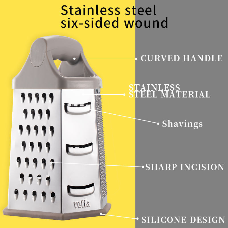 High-quality multifunction stainless steel 6 side grater cheese grater machine kitchen chesse grater