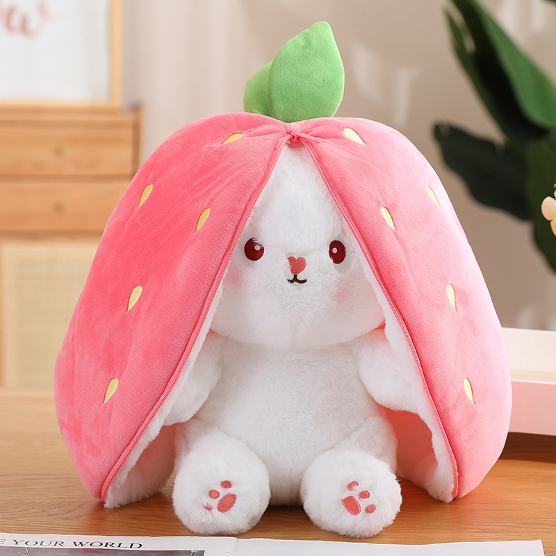 Creative Carrot Bunny Strawberry Carrot Transformed Into Rabbit Fruit Stuffed Rabbit Animal Plush Toys Rabbit Doll